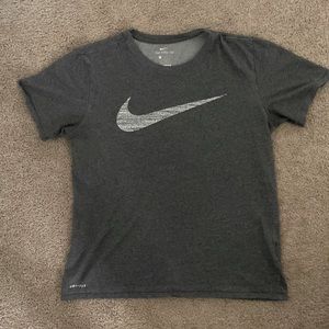 Men’s Dri-Fit grey Nike T-shirt size Large with with Nike Swoosh